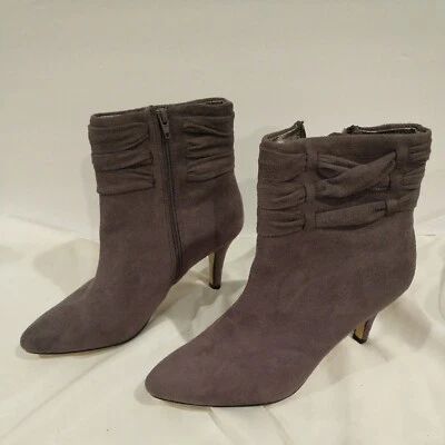 Mujer Botines Liz Claiborne Ronaldo Cremallera Lateral Botines Gris Tela Talla 7M Foto 1 de 4