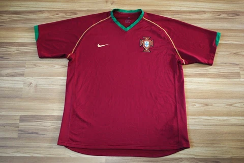 PORTUGAL NATIONAL TEAM JERSEY HOME FOOTBALL SHIRT 2006-2008 NIKE MENS SIZE XL Cover