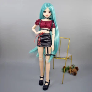 24" 1/3 Kugelgelenkte Mädchen BJD Puppe Mit Grünen Langen Haaren Volle Outfits - Bild 1 von 21