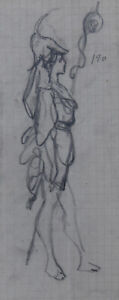 Alfred Grévin (1827-1892) (04) - crayon - personnage féminin