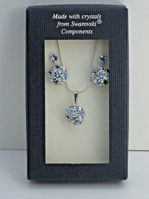 Anhänger + Ohrstecker Set mit Swarovski Kristallen..Verschiedene Farben. - Bild 1 von 4