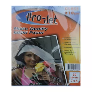 20 Fogli Projet 7x5 210gsm Lucido Carta Fotografica - Foto 1 di 1