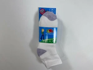 Fruit of the Loom White Ultra Soft Girls Ankle Socks 3 Pair L Size 4-10 NEW! - Picture 1 of 3