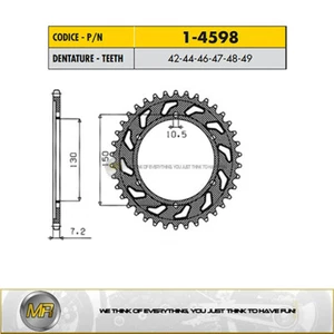 PER YAMAHA TDM 900 DA 2002 A 2013 CORONA ACCIAIO SUNSTAR PASSO 525 CON 44 DENTI - Imagen 1 de 1