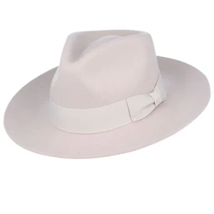 Sombrero ancho Fedora de ala rígida - 100 % lana Gladwin Bond sombrero exterior gracia pluma a presión - Imagen 1 de 33
