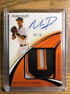 🔥 2020 Panini Immaculate MAURICIO DUBON RPA AUTO RC GIANTS JERSEY GOLD SSP /10 - Picture 1 of 1