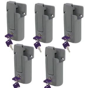 5 KEYED ALIKE Grey Locking Cargo Trailer Cambar Door Latch Vise Lock Cam Bar - Picture 1 of 6