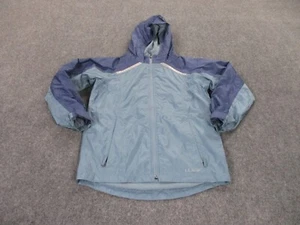 LL Bean Jacket Boys L 14 16 Blue Coat Lined Outdoors Hooded Nylon Hiking Youth - Picture 1 of 10