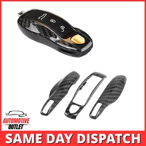 ABS REMOTE KEY COVER CASE FOB CARBON FIBER FOR PORSCHE PANAMERA CAYENNE MACAN - Picture 1 of 7