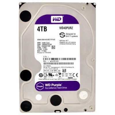 Western Digital Purple 4TB WD40PURZ 64MB SATA III 5400 RPM 3,5 Zoll - Bild 1 von 4