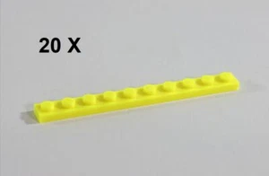 LEGO® Neon Yellow Plate 1 x 10 [20 Pieces] ID 4477 - Picture 1 of 6