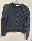 Melrose And Market Boy's LS 100% Cotton Sweater Black&Blue Check Size XL (14-16)