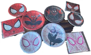 New Spiderman Birthday Napkins, Birthday Cake Plates and larger Plates 10 of Eac - Picture 1 of 1