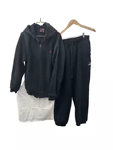 Vintage South Pole Track Suit Mens Large Black 90s Y2K Fleece Streetwear Hip Hop - Picture 1 of 17
