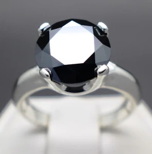 2.75cts 9.15mm Real Black Diamond Treated Ring & $1575 Appraised Retail Value - Picture 1 of 7