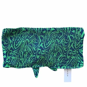 Topshop Women’s Blue And Green Zebra Bandeau Size 4 NWT - Picture 1 of 6