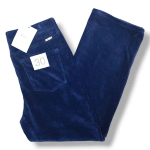NWT KanCan High Rise Corduroy Straight Leg Pants Sz. 30x28 Royal Navy Blue - Picture 1 of 10