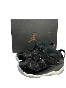 Nike Boys Air Jordan 6 Rings 323420-064 Black Basketball Shoes Sneakers Size 10C - Picture 1 of 12