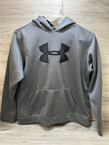 Under Armour gray hoodie Logo sweatshirt Youth Large Fast Free Ship - Picture 1 of 7