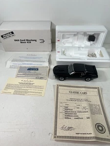 1/24 Danbury Mint 1969 Ford Mustang Boss 429 Raven Black with Papers and Box - Picture 1 of 22
