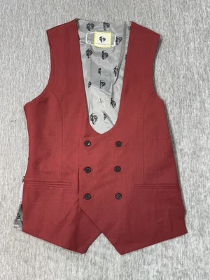 Петля и обезьяна жилет мужской 38R красный шерсти куртка костюм жилет Ellroy официальный читать - Изображение 1 из 4