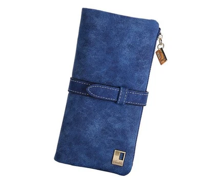 Mujeres Damas Gamuza Cuero Bolso sin asas Cartera Largo Tarjetero Estuche Cartera Bolso de mano Foto 1 de 4