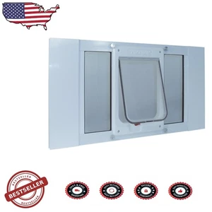 Chubby Kat 7-1/2" x 10-1/2" Aluminum Pet Door for Sash Windows, Fits 27" - 32" - Picture 1 of 2