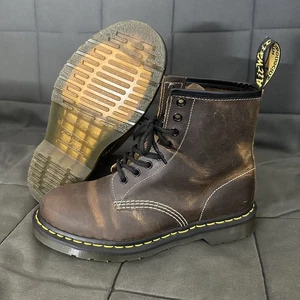 Stivali stringati Dr. Doc Martens 1460 Crazy Horse in pelle Docs da uomo Us taglia 7 AirWair - Foto 1 di 16