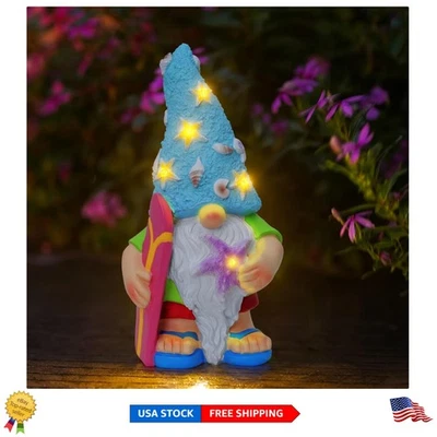 Unique Nautical Gnome Garden Statue with LED Lights - Weatherproof & Colorful - Image 1 of 4
