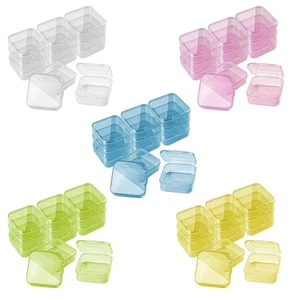 12Pcs Colorful Plastic Storage Containers Stackable Small Square Boxes with Lid - Picture 1 of 12