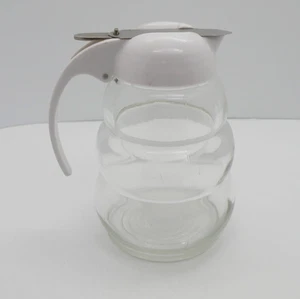 Vintage Bienenstock Glas Sirup Spender Klappdeckel Mid Century Diner Stil Rustikal - Bild 1 von 17