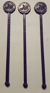 Set of 3 Vintage Caesars Palace Las Vegas Purple Swizzle Sticks – Collectible - Picture 1 of 5