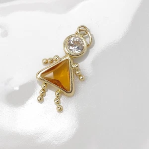 14K Gold November Birthstone Pendant Charm Girl Daughter Cubic Zirconia Mini .75 - Picture 1 of 10