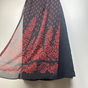 Vintage Women’s Layered Floral Maxi Skirt Size 10 Flowy Goth Chic Grunge 90s - Picture 1 of 9