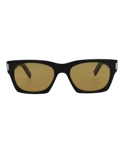 Saint Laurent Unisex Square/Rectangle Black Yellow Fashion Designer Eyewear - Picture 1 of 5