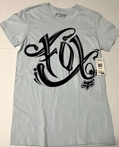 Fox Riders Co Women's Size Large Light Blue Graphic Logo Casual T-Shirt NWT - Picture 1 of 5
