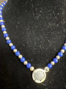 Vintage Carolyn Pollack Blue Relios Sterlingsilber Lapis Halskette 19" - Bild 1 von 6