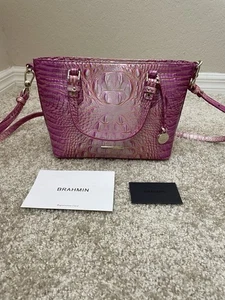 Brahmin Mini Misha Beuteltasche Tasche Pink Peony Ombre Melbourne EUC - Bild 1 von 12