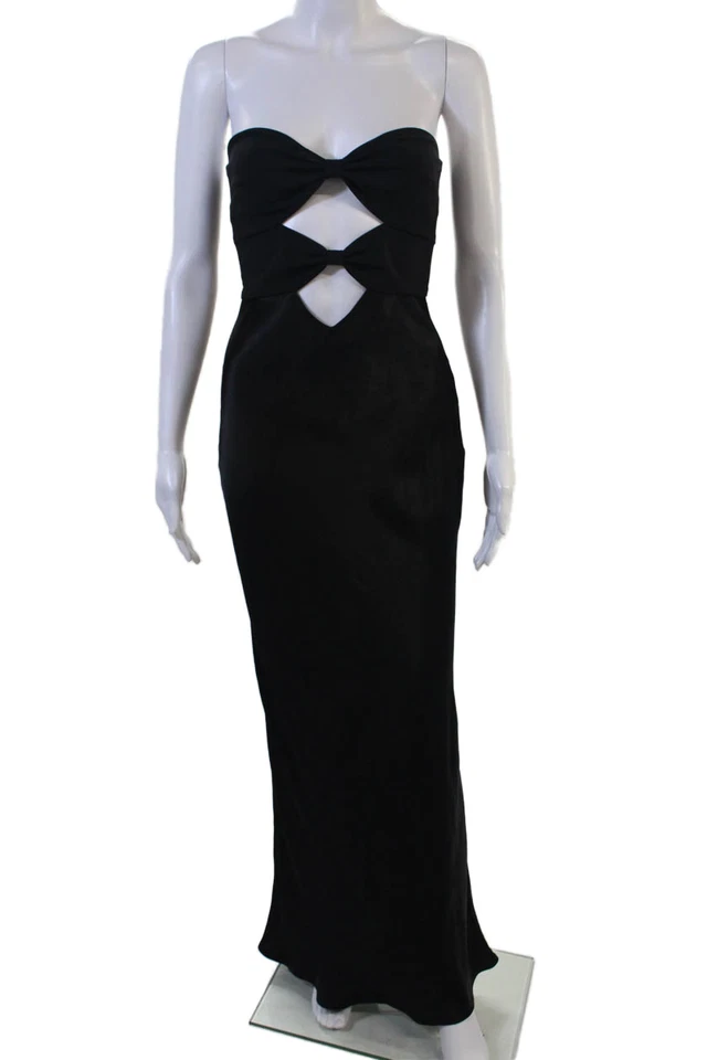 Vestido midi ceñido al cuerpo negro con cremallera viscosa talla 4 de Bec & Bridge para mujer Foto 1 de 4