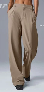 ALO DAMEN HOSE High-Waist Pursuit Trouser (lang hellbraun Gr. M Weite Freizeit SP - Bild 1 von 11