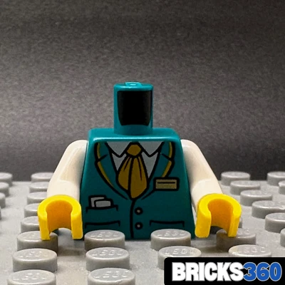 Lego New Train Conductor Minifig Torso w/ Collar and Tie Tickets Breast Pocket - Image 1 of 3