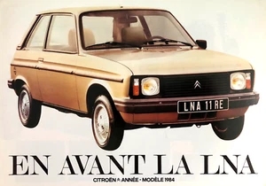 1984 CITROEN LNA 11 RE—FRENCH SALES FLYER/BROCHURE WITH MODEL SPECIFICATIONS - Picture 1 of 1