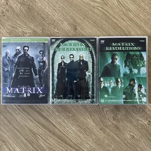 The Matrix Trilogy DVD Movies Set 1, 2 & 3 - Keanu Reeves PAL Reg 4 - Picture 1 of 17