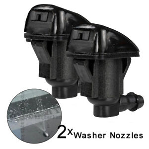 2pcs Universal Front Windshield Washer Jet Nozzle Wiper Spray Car Accessories