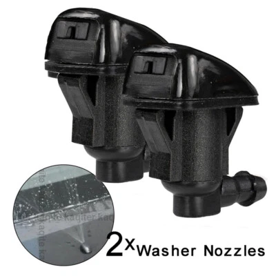 2pcs Universal Front Windshield Washer Jet Nozzle Wiper Spray Car Accessories - Image 1 of 4