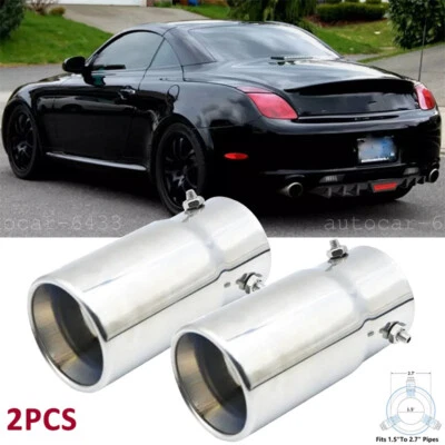 2X Exhaust Pipe Tip Rear Tail Throat Muffler Steel For Lexus SC300 SC400 SC430 - Image 1 of 4