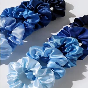 10pcs/Set Silk Colorful Hair Scrunchies Soft Elastic Satin Ties - Comfy And S... - Picture 1 of 5