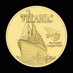 Titanic Commemorative Coin Golden Metal Coin Shape Ideal Gift for men women - Picture 1 of 6