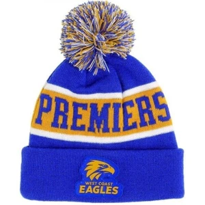 650458 WEST COAST EAGLES 2018 PREMIERS TEAM LOGO CLOTH PATCH BEANIE WINTER HAT - Foto 1 di 1