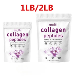 Multi Collagen Peptides Powder - Hydrolyzed Protein Peptides (Type I,II,III,V,X) - Picture 1 of 13